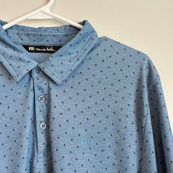 Travis Mathew Size XL Performance Golf Polo Blue Business Casual Classic Fit - Picture 1 of 12